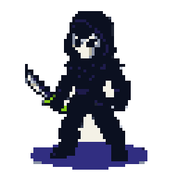 Pierrot, the security tester, a hooded rogue in a white half-mask holding a dagger